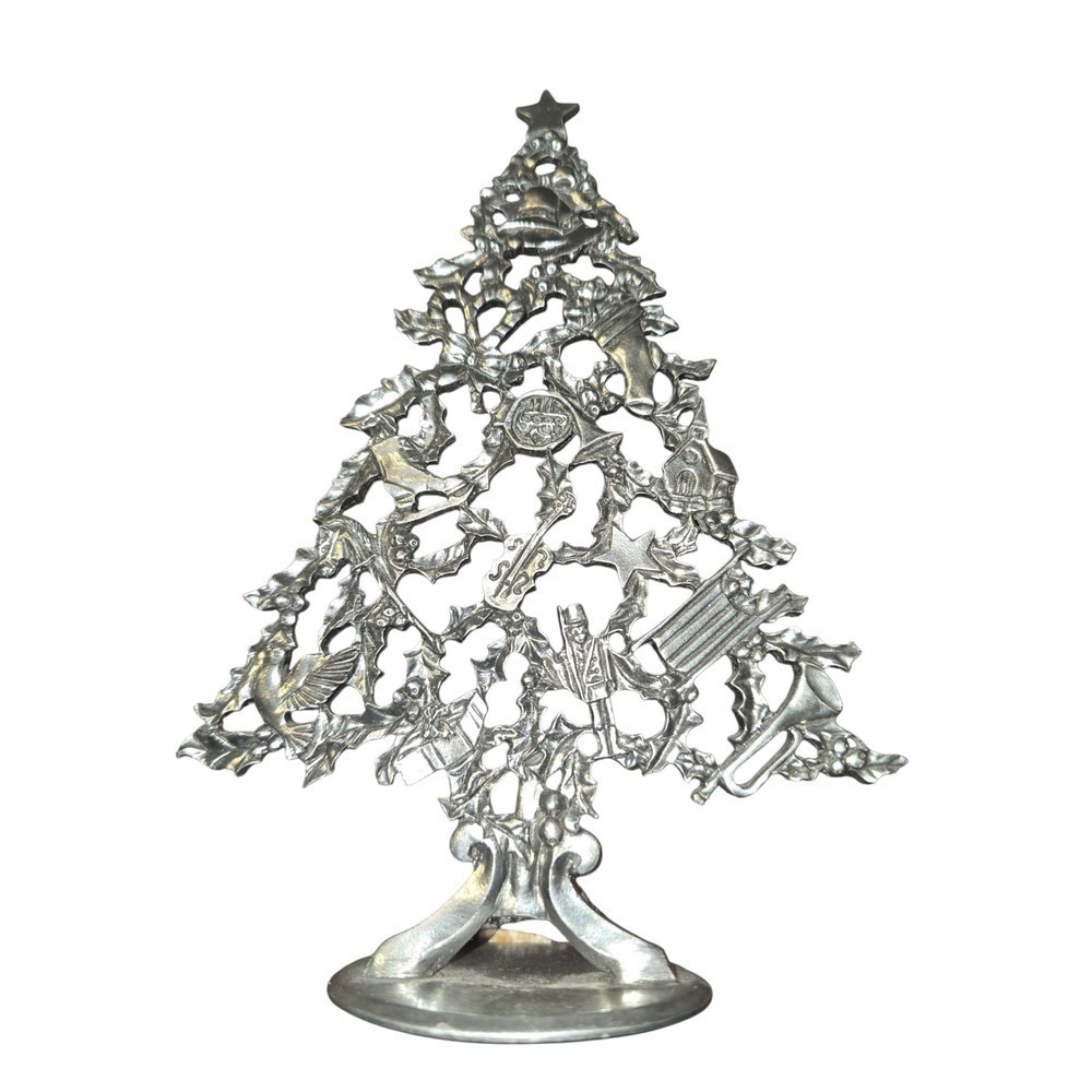 1987 Seagull Pewter Christmas Tree Figurine Ornament Decoration Canada Vintage‎